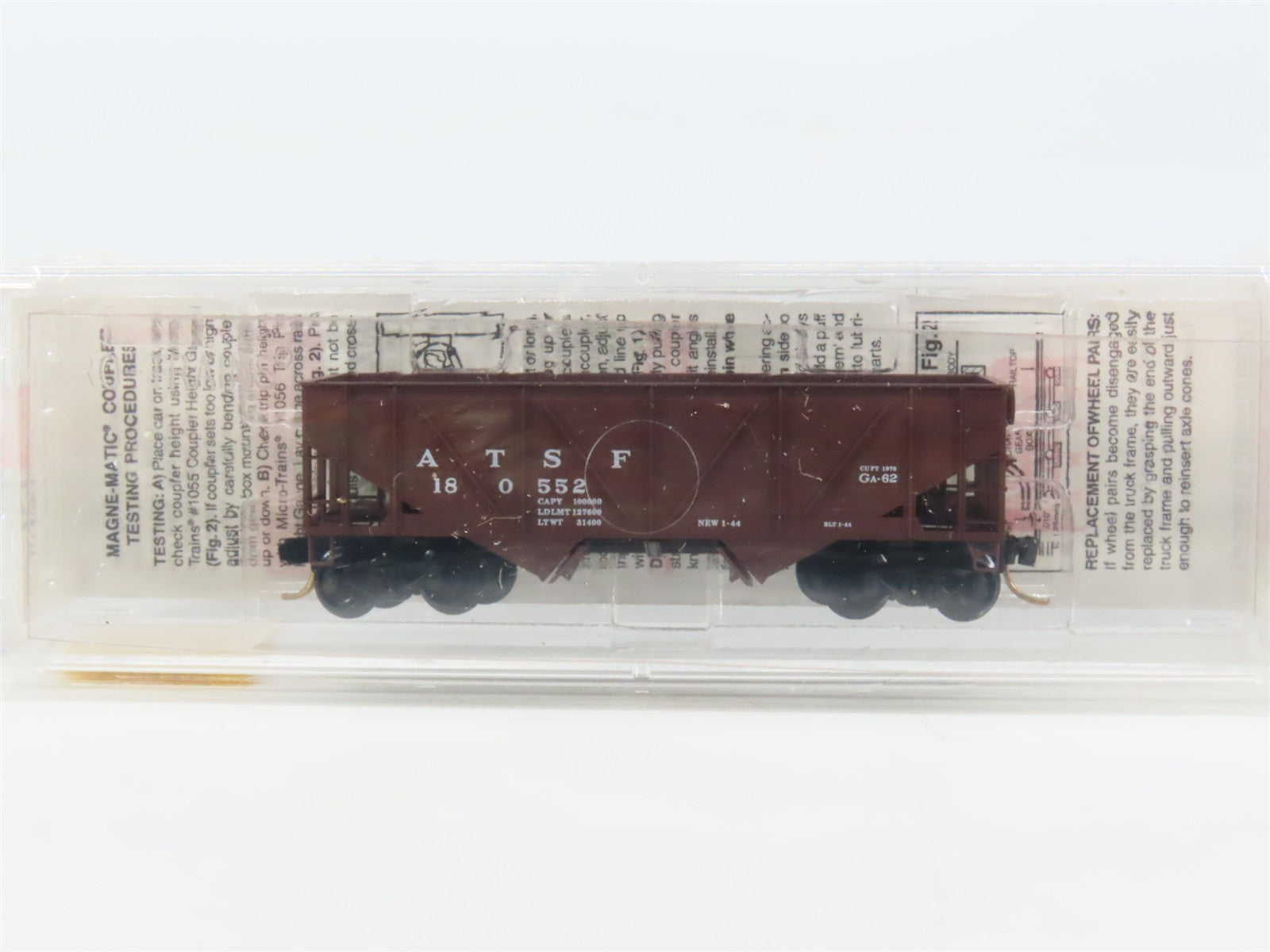 N Scale Micro-Trains 57010 ATSF Santa Fe 33' 2-Bay Hopper 180552 RTR