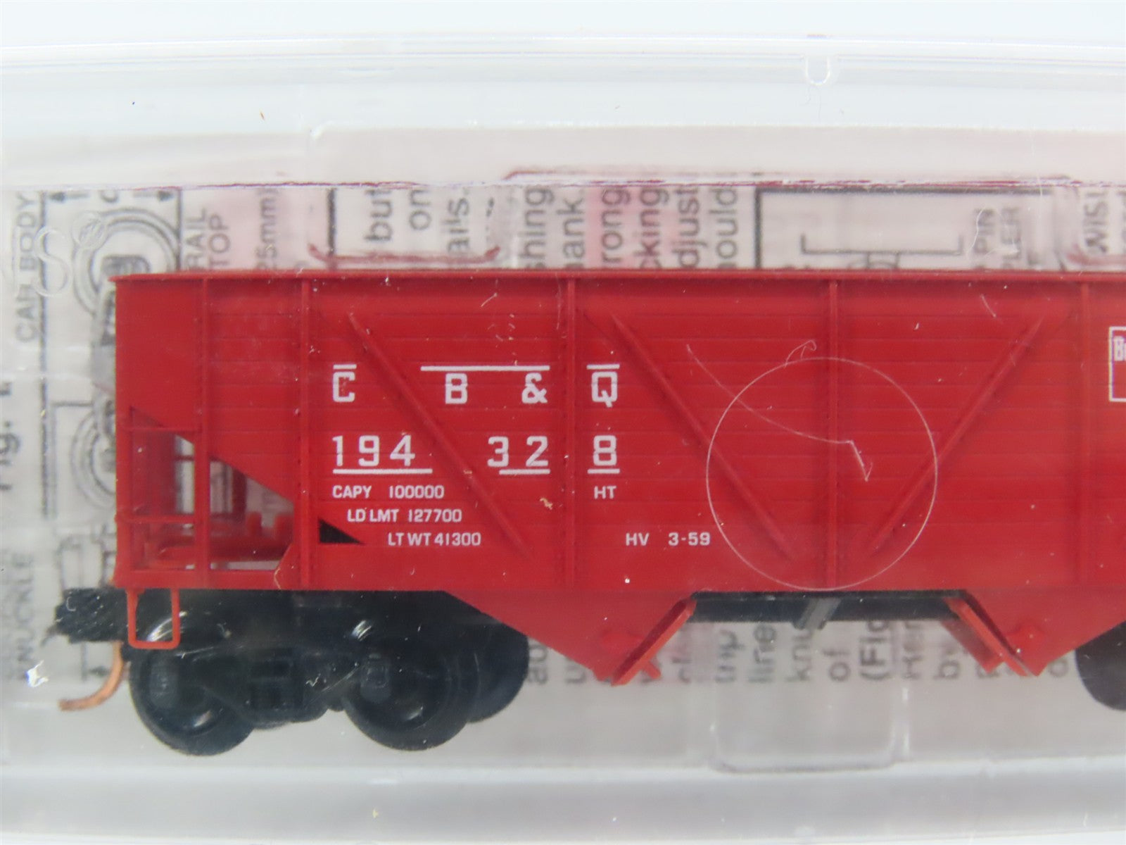 N Scale Micro-Trains MTL 57020 CB&Q Burlington Route 2-Bay Open Hopper #194328