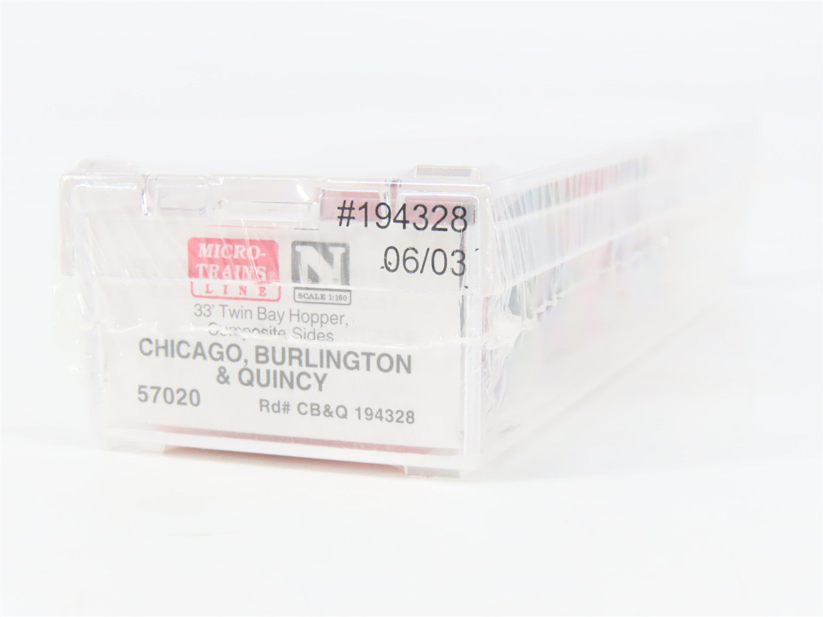 N Scale Micro-Trains MTL 57020 CB&Q Burlington Route 2-Bay Open Hopper #194328