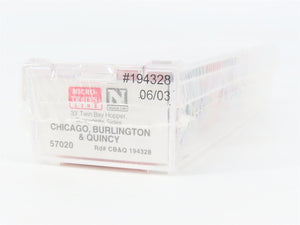 N Scale Micro-Trains MTL 57020 CB&Q Burlington Route 2-Bay Open Hopper #194328