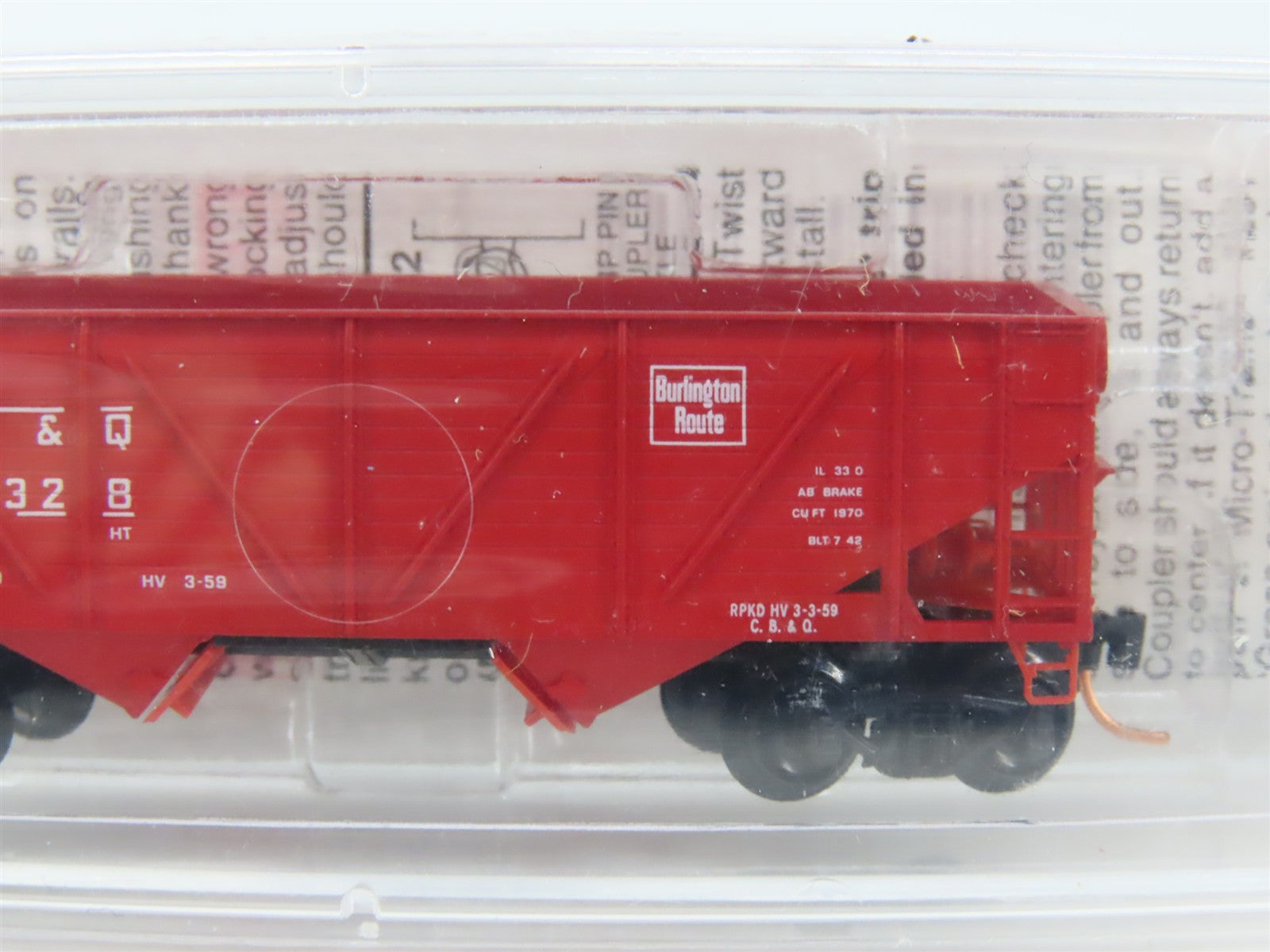 N Scale Micro-Trains MTL 57020 CB&Q Burlington Route 2-Bay Open Hopper #194328