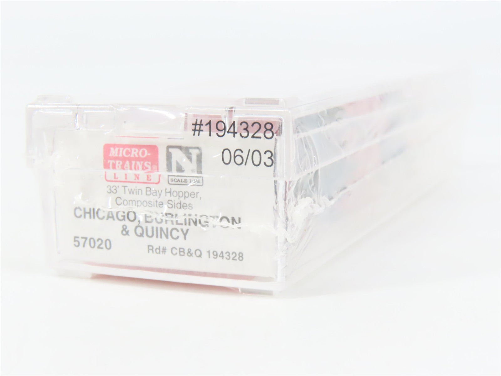 N Scale Micro-Trains MTL 57020 CB&Q Burlington Route 2-Bay Open Hopper #194328