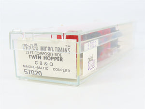 N Scale Micro-Trains MTL 57020 CB&Q Burlington Route 2-Bay Open Hopper #194573