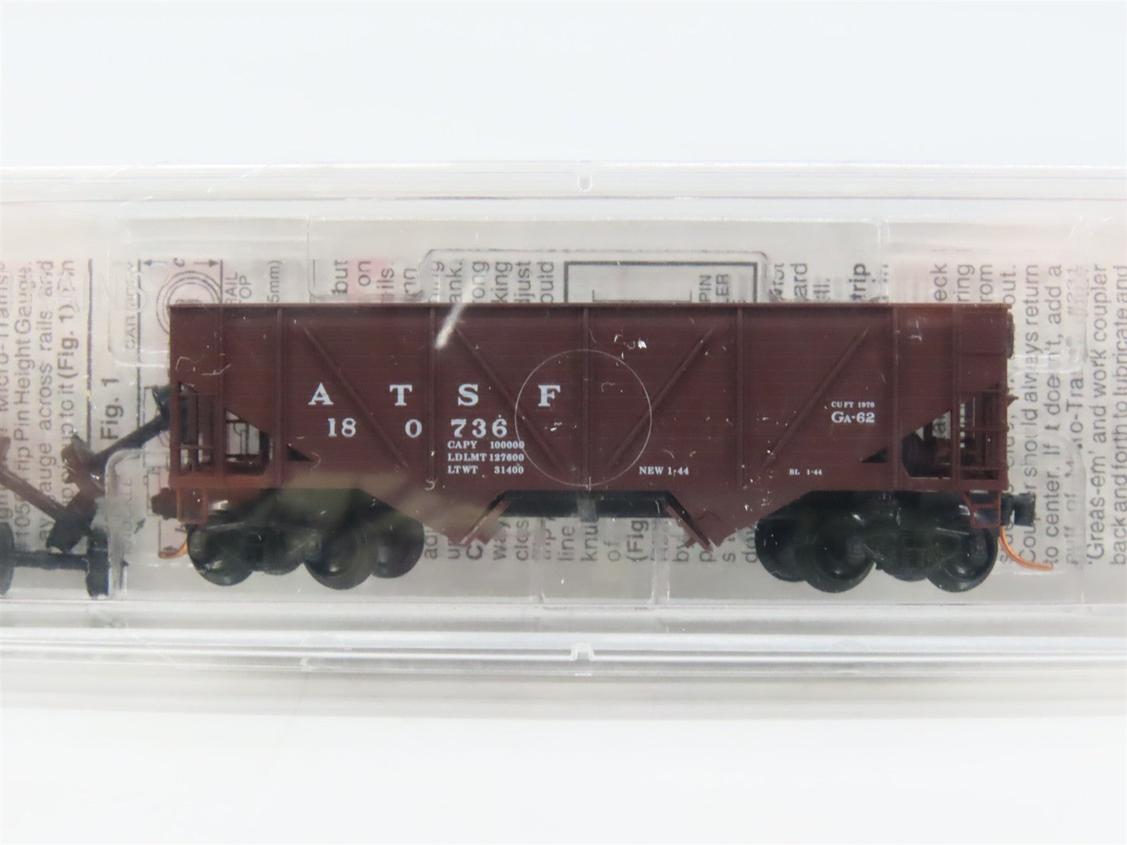 N Scale Micro-Trains 57010 ATSF Santa Fe 33' 2-Bay Hopper 180736 RTR