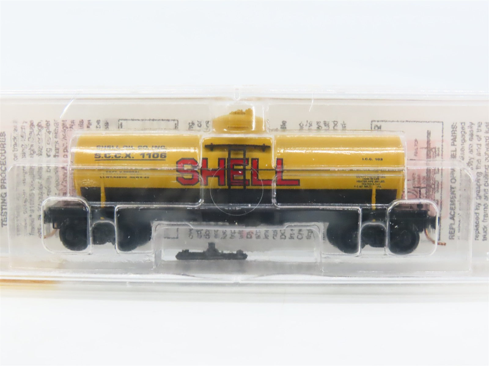 N Scale Micro-Trains MTL 65090/1 SCCX Shell Oil 39' Single Dome Tank Car #1106