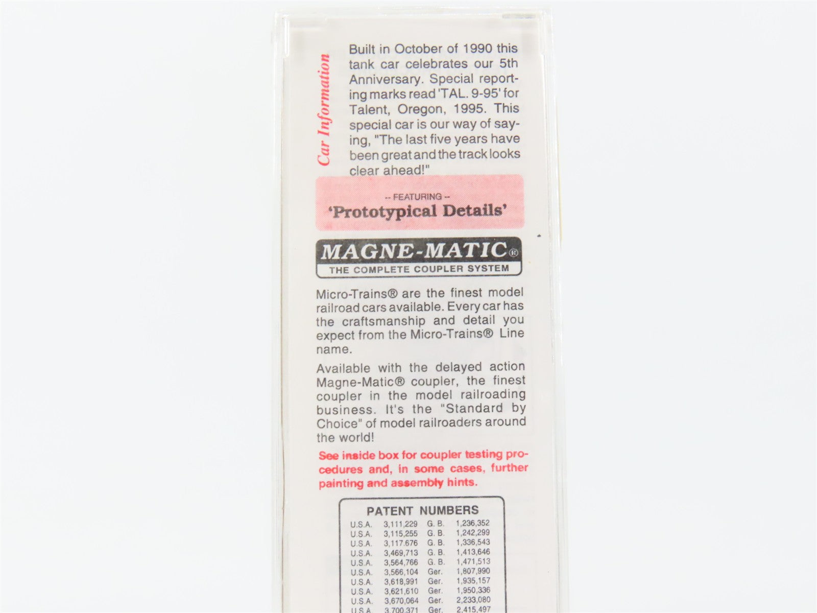 N Scale Micro-Trains MTL 65380 MTL Micro-Trains Line 39' Tank Car 1995 RTR
