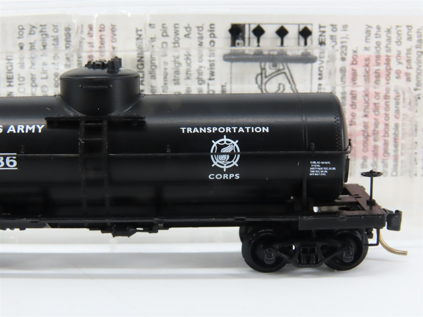 N Scale Micro-Trains MTL 65370 USAX U.S. Army 39' Tank Car 10986 RTR