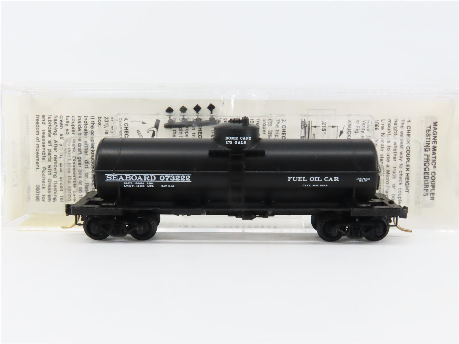 N Scale Micro-Trains MTL 65360 SAL Seaboard 39' Single Dome Tank Car 073222 RTR