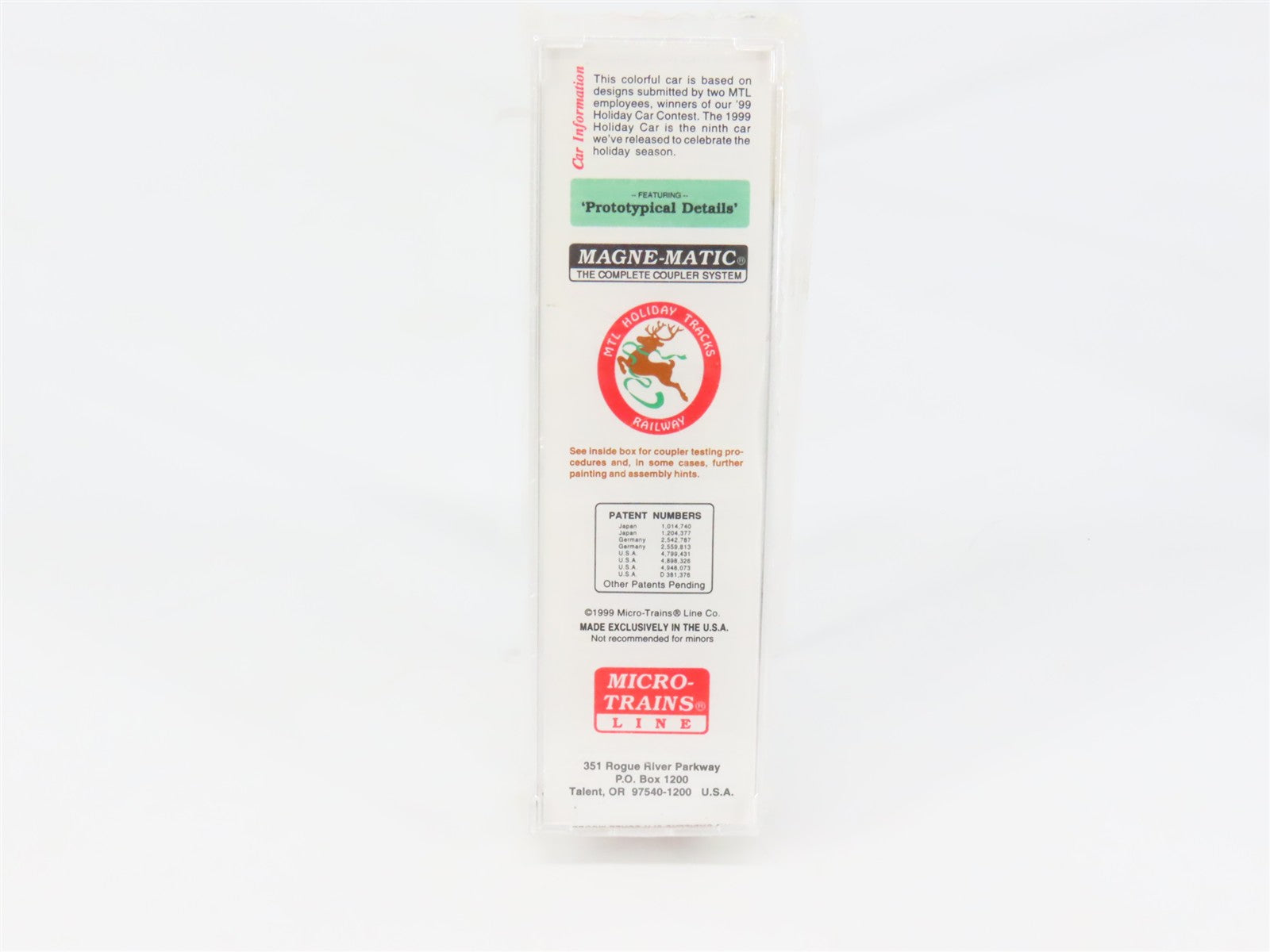 N Scale Micro-Trains MTL 65440 MTL Holiday Tracks Railway 39' Tank Car 1999 RTR