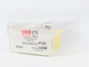 N Scale Micro-Trains MTL 65420 BEPX Belcher Oil Co. 39' Single Dome Tank Car RTR