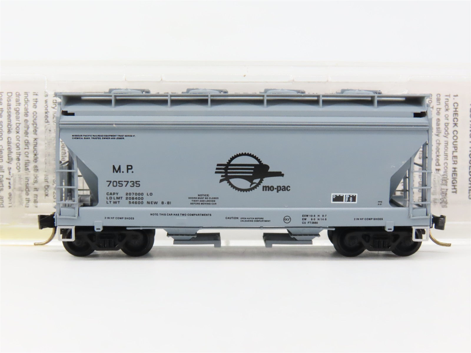 N Scale Micro-Trains MTL 92030 MP Missouri Pacific Hopper 705735 RTR