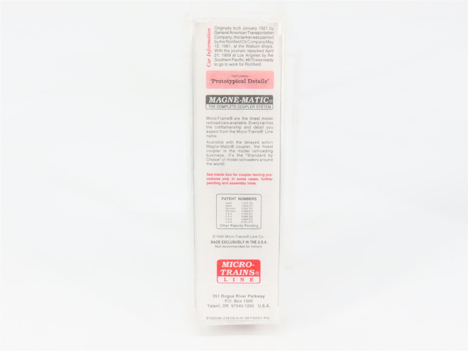 N Scale Micro-Trains MTL 65430 ROX Richfield Oil Company 39' Tank Car 670 RTR
