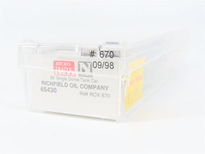 N Scale Micro-Trains MTL 65430 ROX Richfield Oil Company 39' Tank Car 670 RTR
