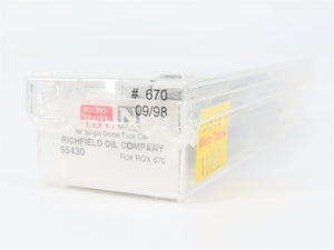 N Scale Micro-Trains MTL 65430 ROX Richfield Oil Company 39' Tank Car 670 RTR