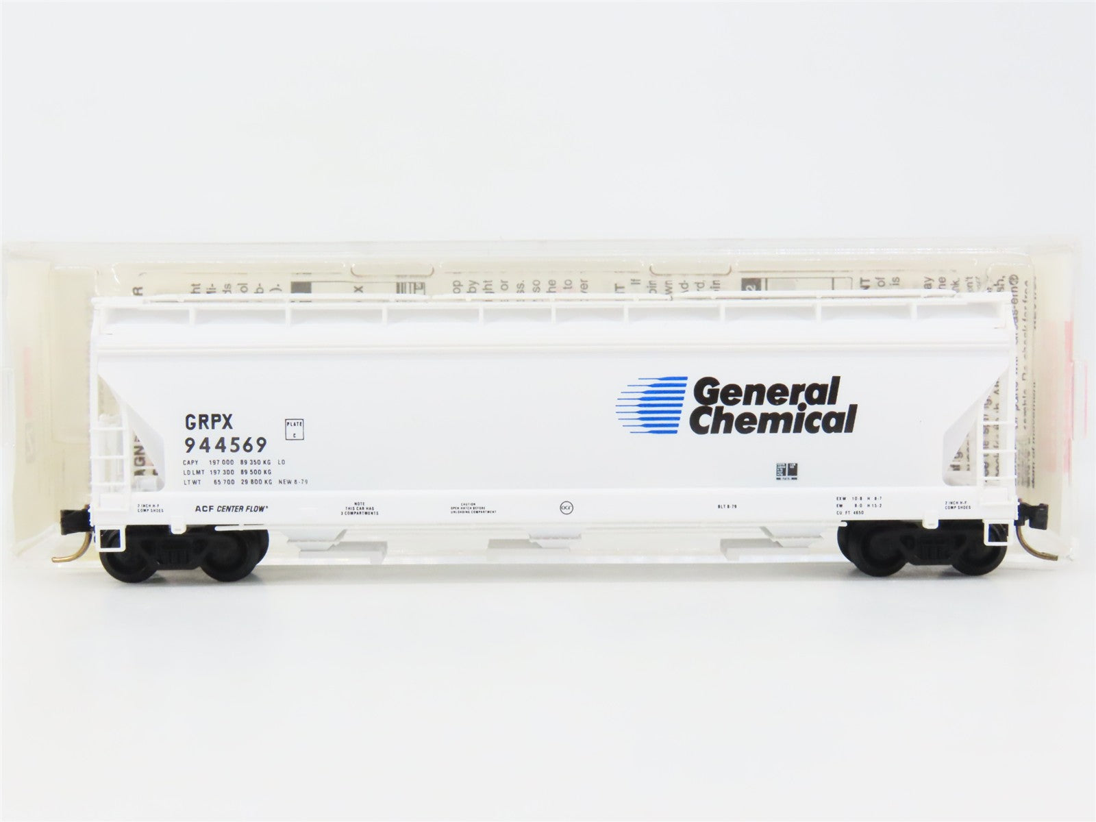 N Scale Micro-Trains MTL 94020 GRPX General Chemical 3-Bay Covered Hopper RTR