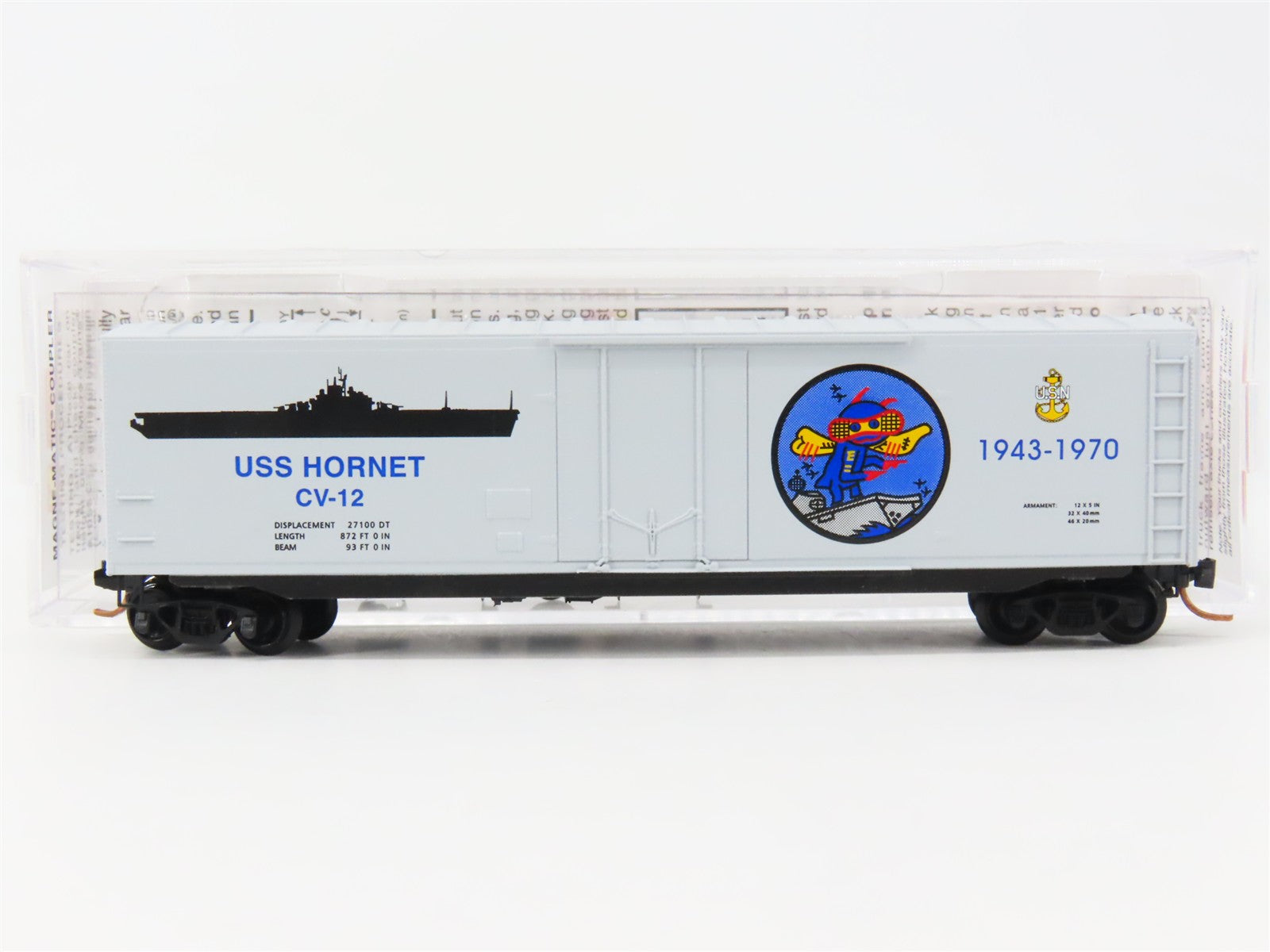 N Scale Micro-Trains MTL 03800402 USN US Navy 50' Box Car CV-12 RTR