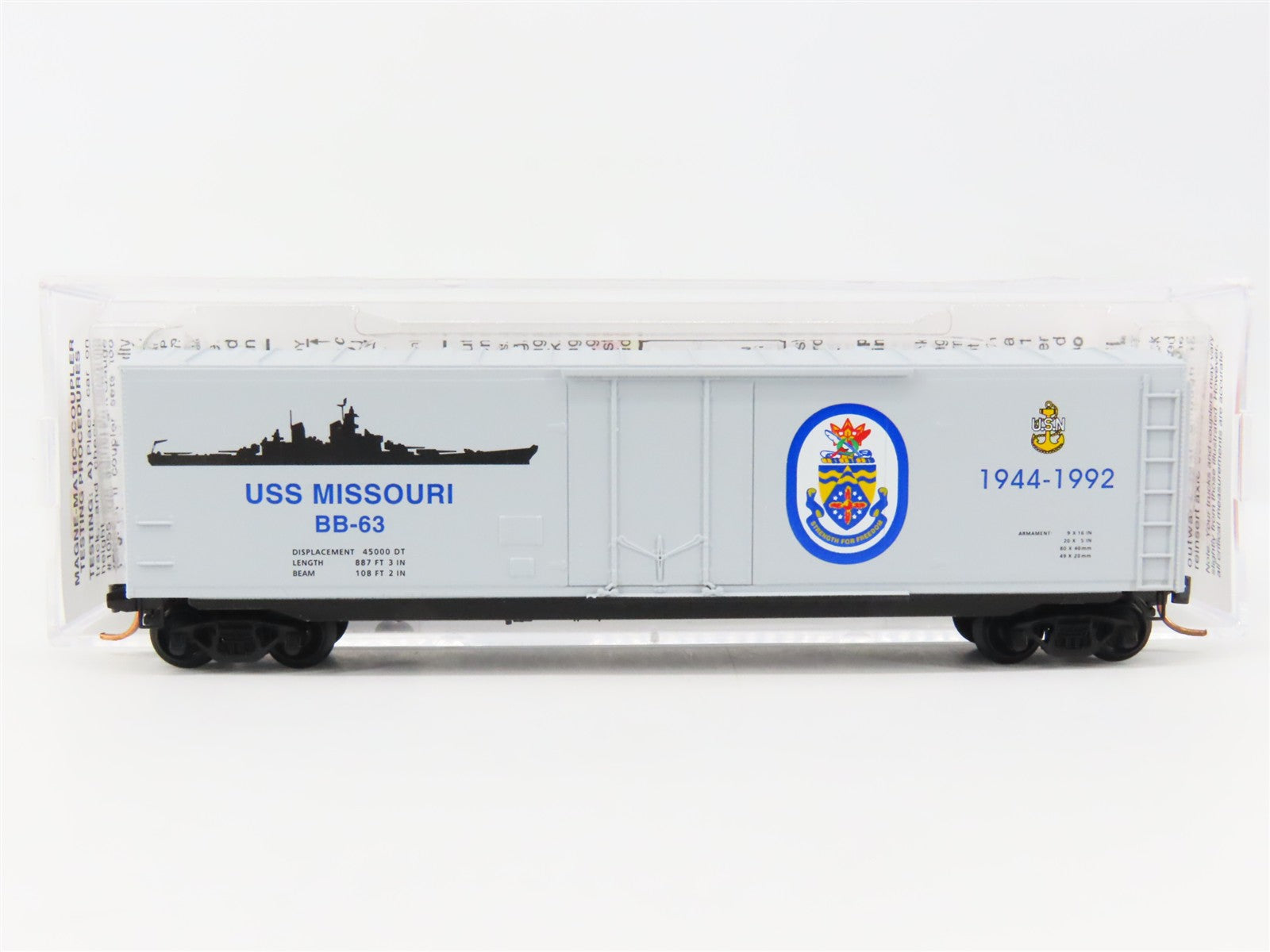 N Scale Micro-Trains MTL 03800401 USN U.S. Navy 50' Box Car BB-63 RTR