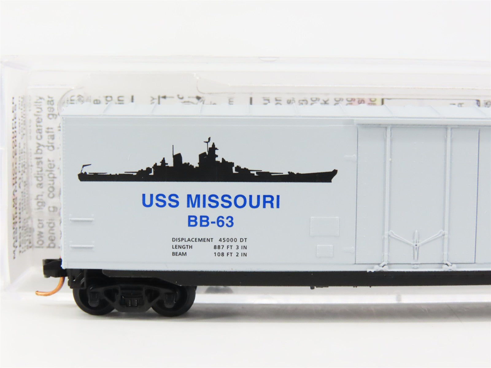 N Scale Micro-Trains MTL 03800401 USN U.S. Navy 50' Box Car BB-63 RTR