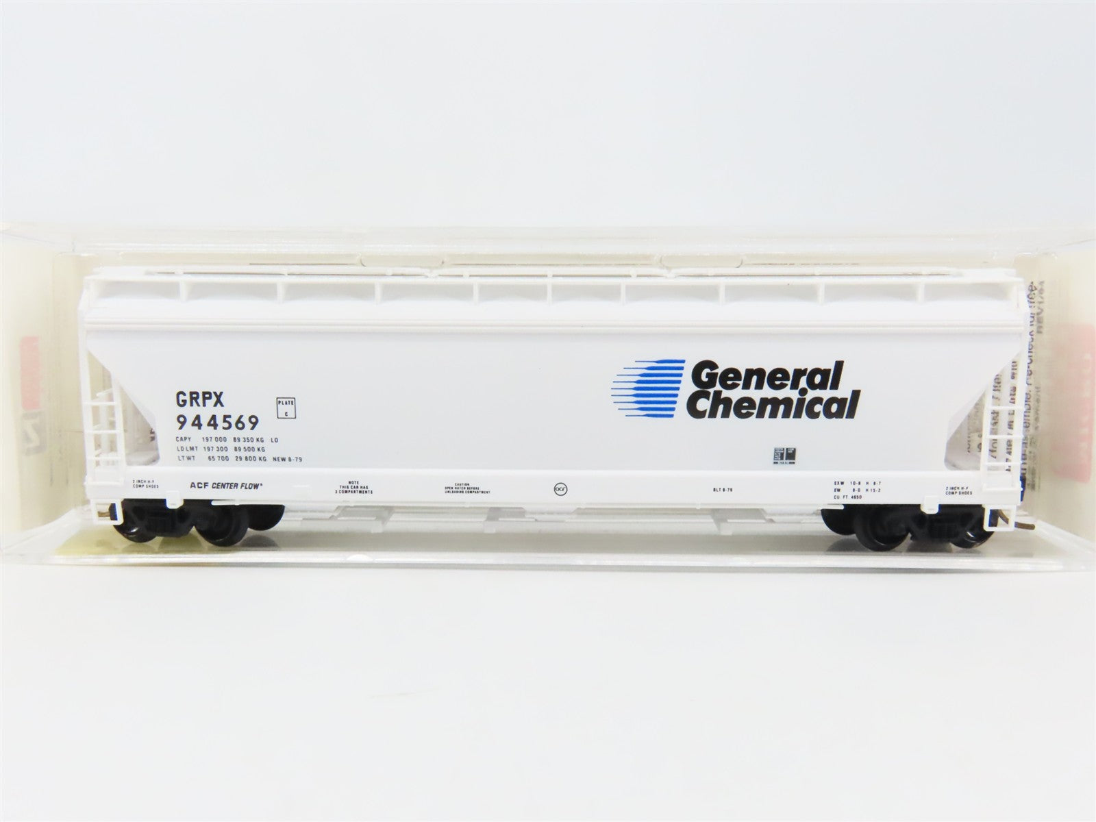 N Scale Micro-Trains MTL 94020 GRPX General Chemical 3-Bay Covered Hopper RTR