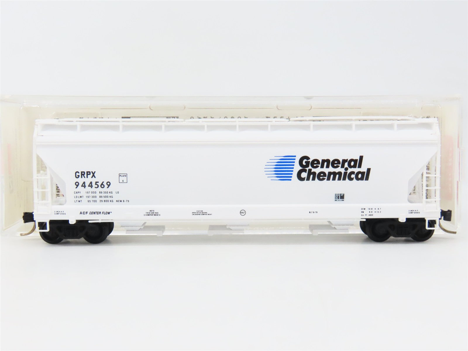 N Scale Micro-Trains MTL 94020 GRPX General Chemical 3-Bay Covered Hopper RTR
