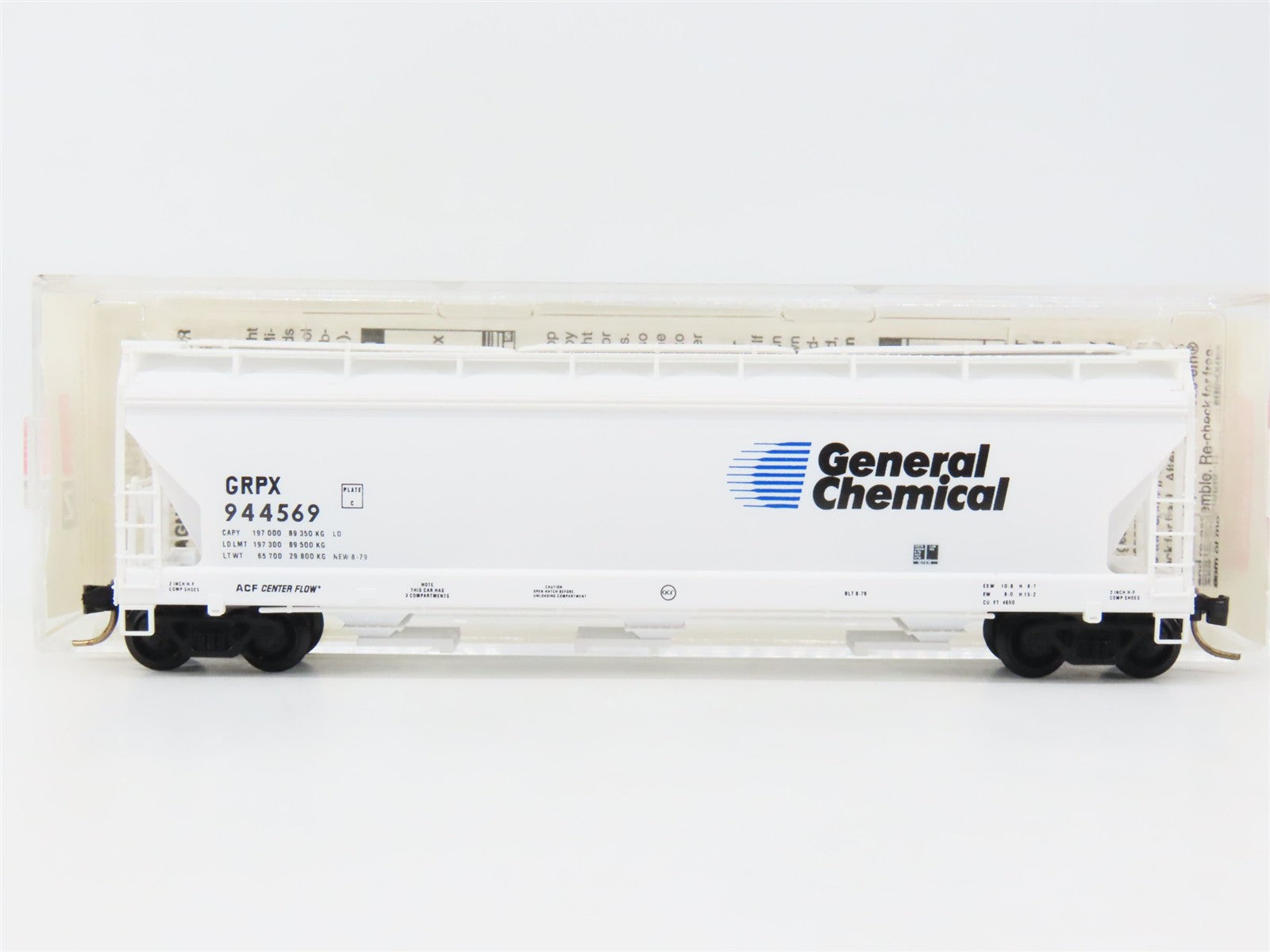 N Scale Micro-Trains MTL 94020 GRPX General Chemical 3-Bay Covered Hopper RTR