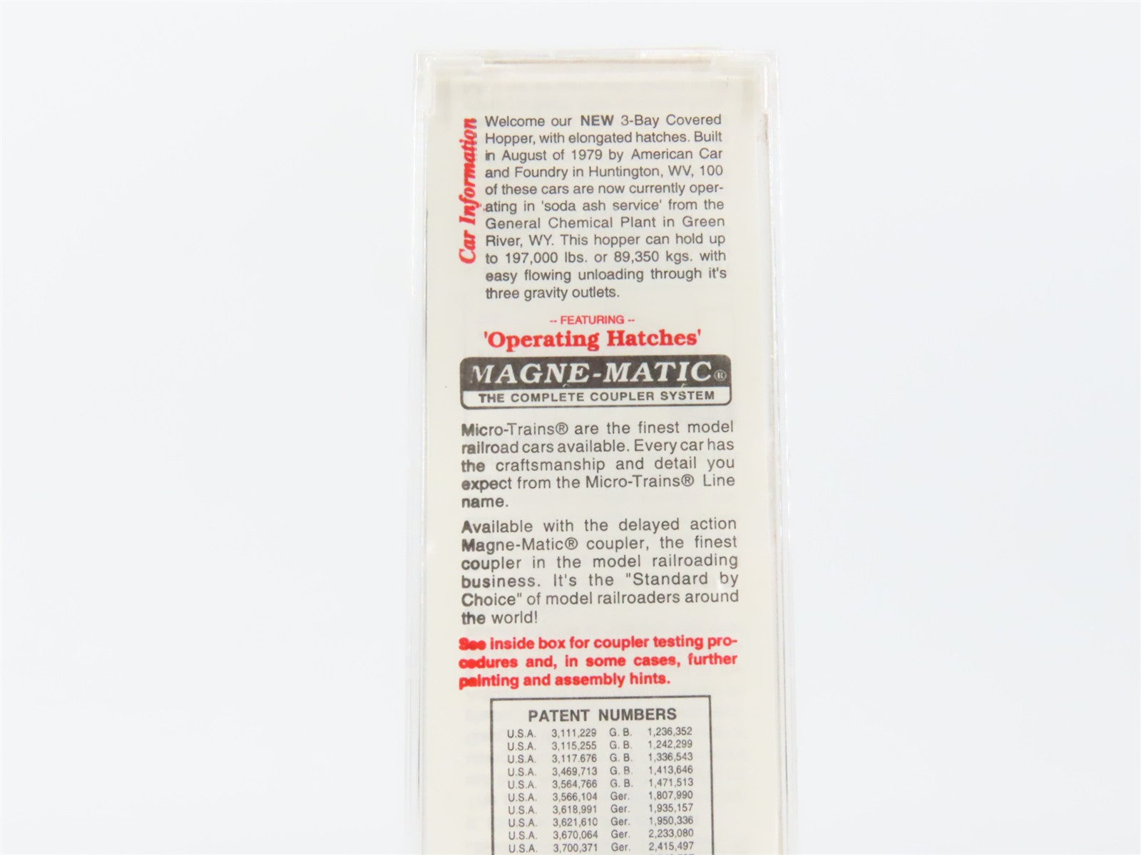 N Scale Micro-Trains MTL 94020 GRPX General Chemical 3-Bay Covered Hopper RTR