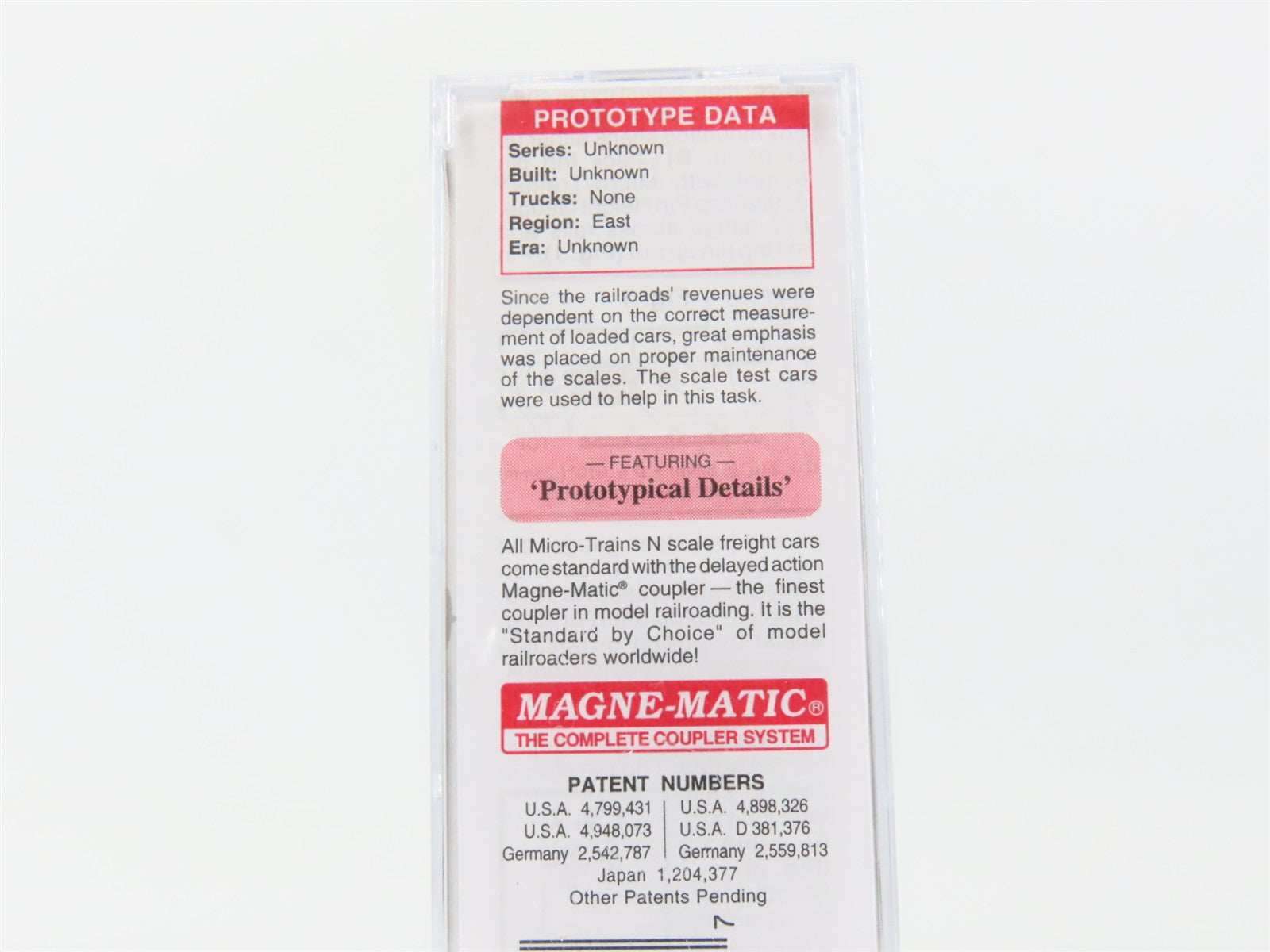 N Scale Micro-Trains MTL 12100010 B&O Baltimore & Ohio Scale Test Car 914221 RTR