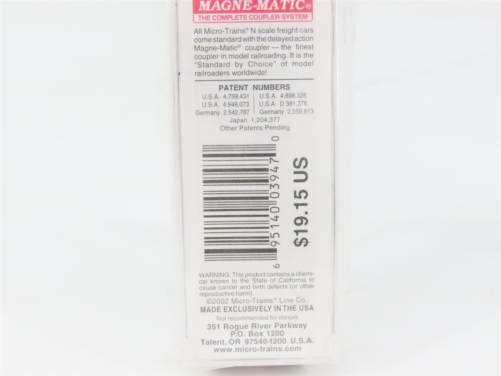 N Scale Micro-Trains MTL 65560 CN Canadian National 39' Tank Car 990984 RTR