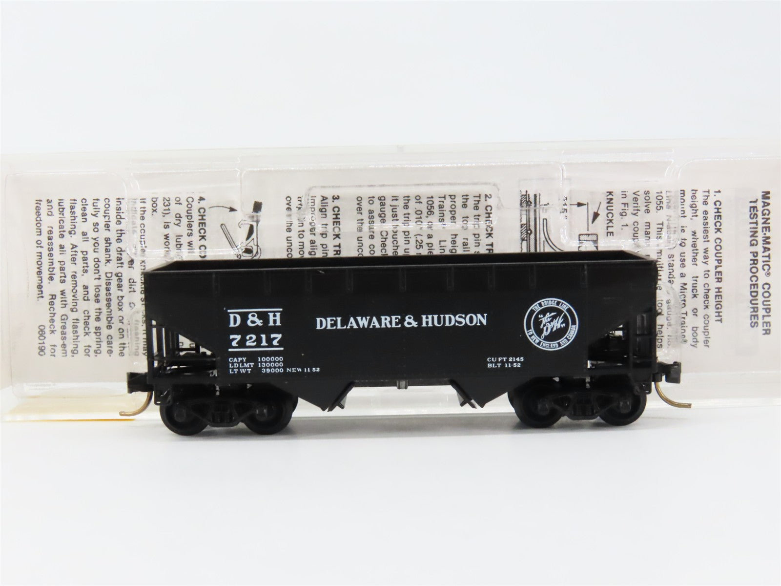 N Scale Micro-Trains MTL 55170 D&H Delaware & Hudson 33' 2-Bay Hopper 7217 RTR