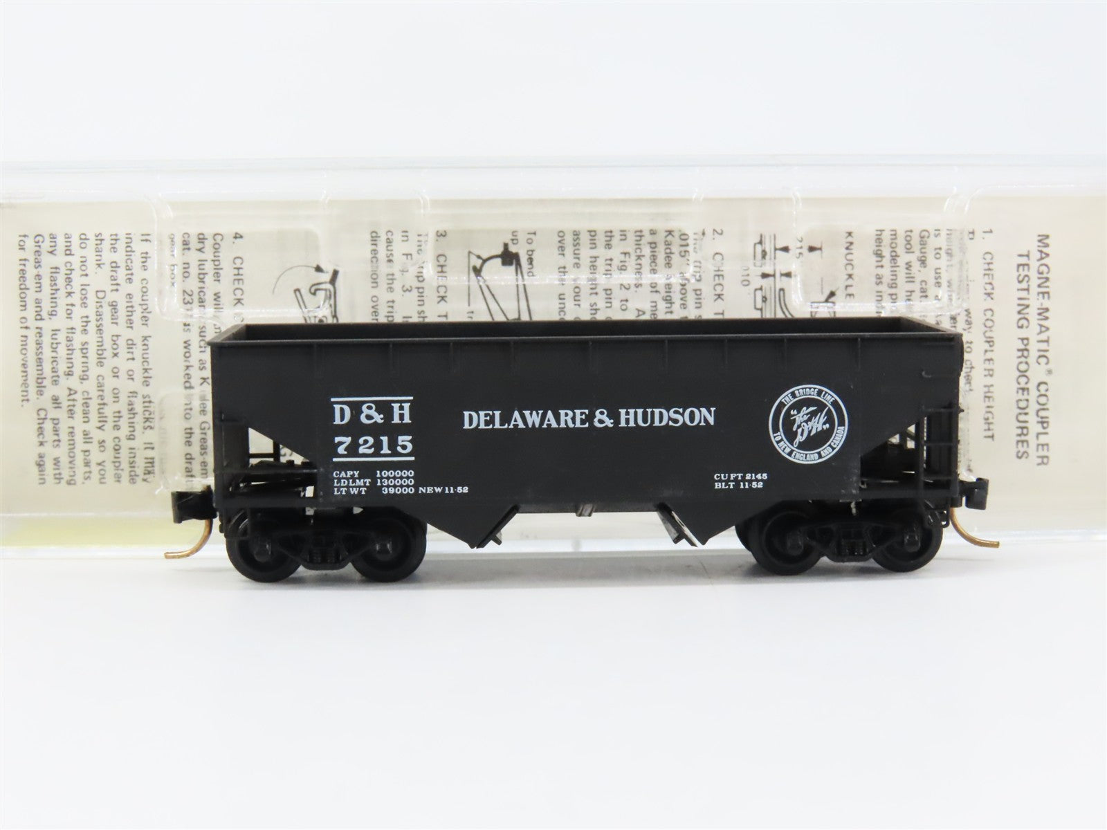 N Scale Micro-Trains MTL 55170 D&H Delaware & Hudson 33' 2-Bay Hopper 7215 RTR