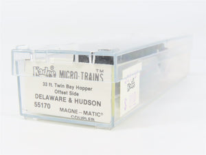 N Scale Micro-Trains MTL 55170 D&H Delaware & Hudson 33' 2-Bay Hopper 7215 RTR