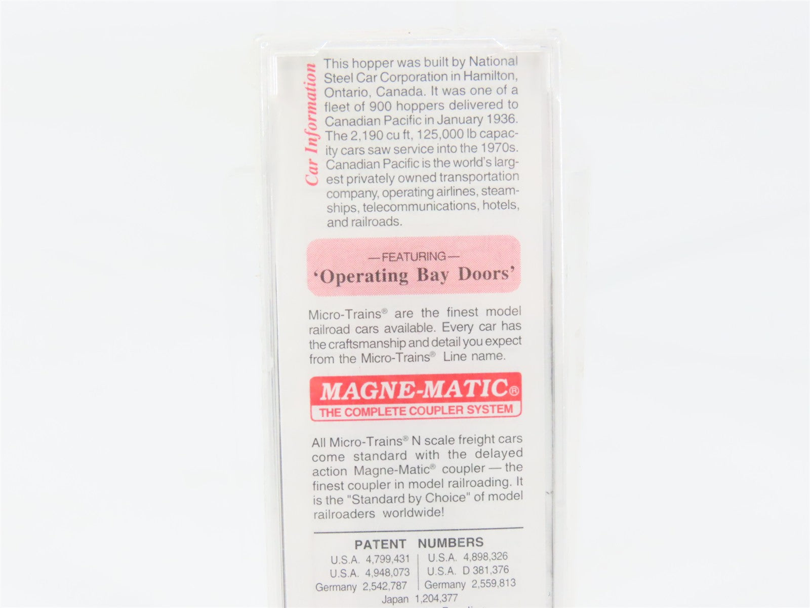 N Scale Micro-Trains MTL 55150 CP Canadian Pacific 33' 2-Bay Hopper 354025 RTR