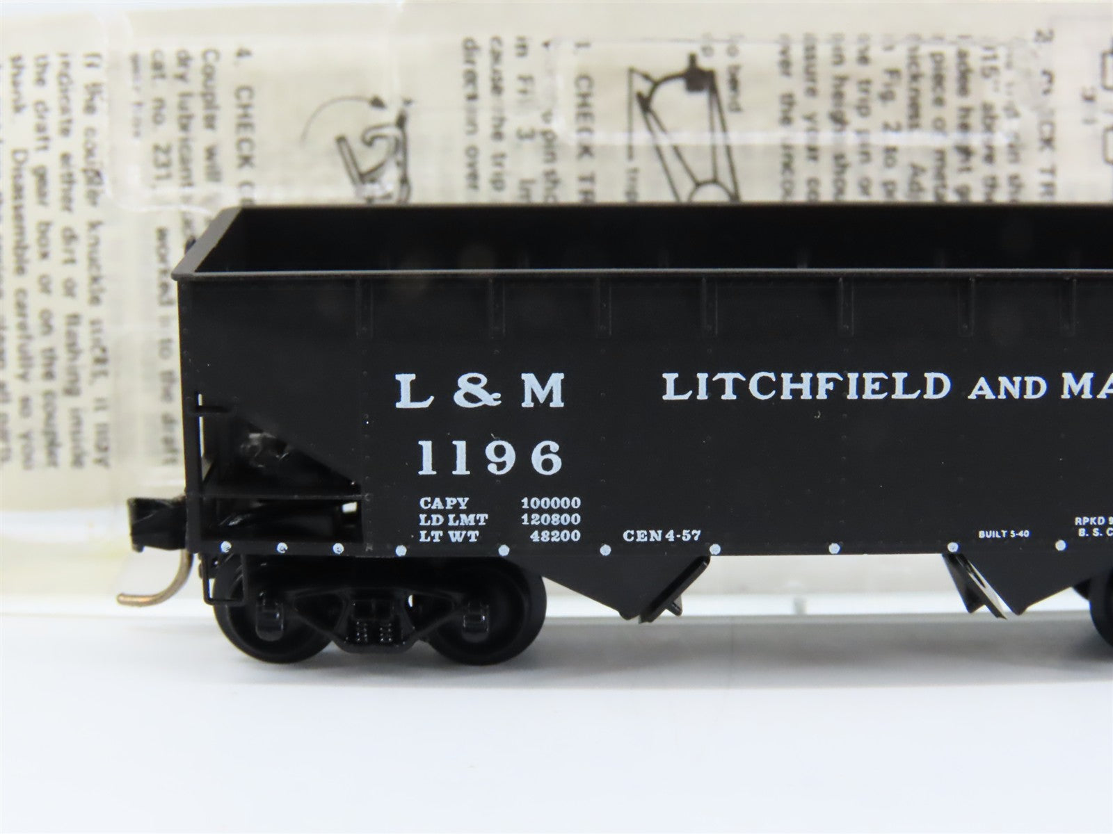 N Scale Micro-Trains MTL 55280 L&M Litchfield & Madison 33' 2-Bay Hopper RTR