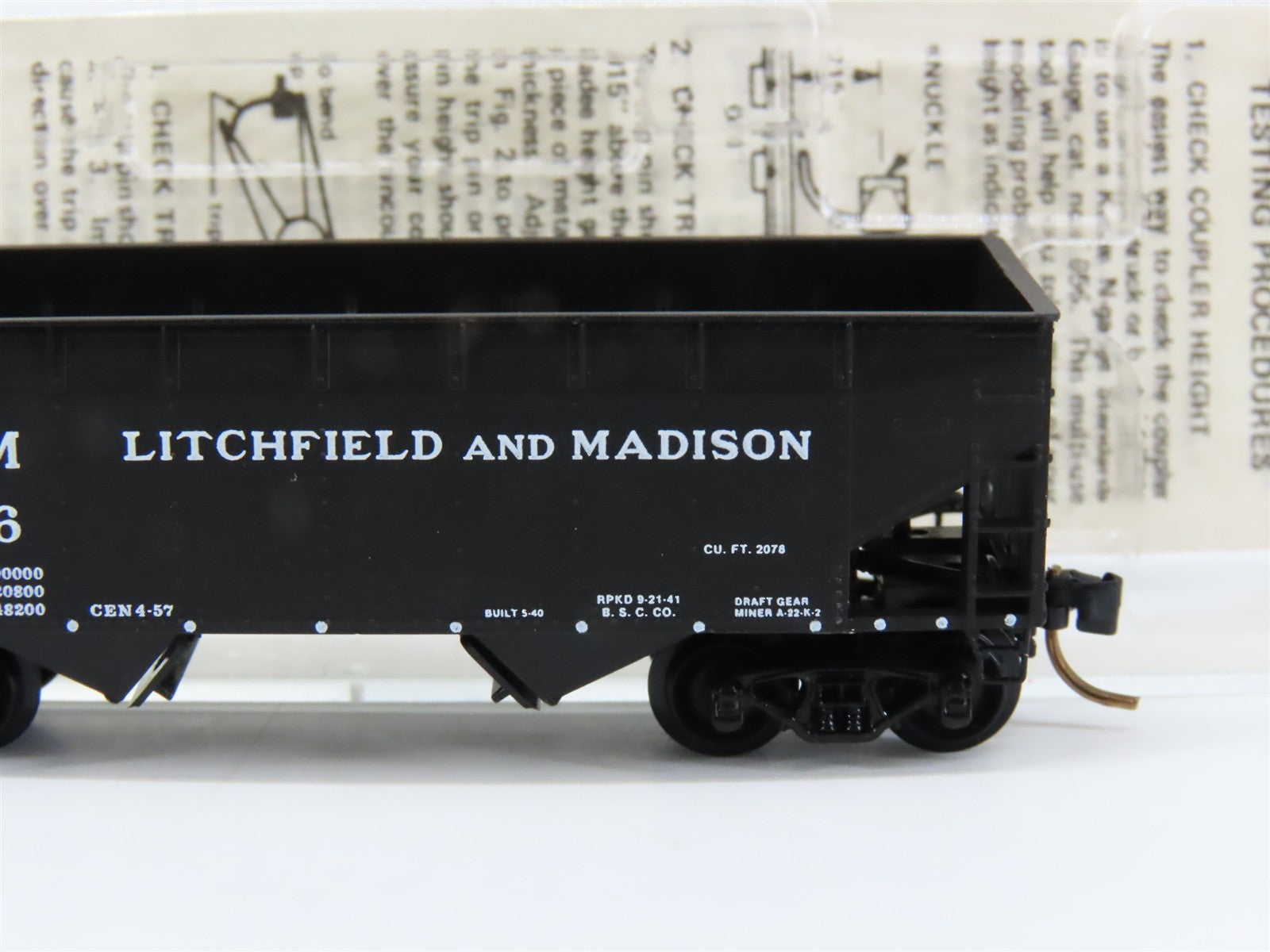 N Scale Micro-Trains MTL 55280 L&M Litchfield & Madison 33' 2-Bay Hopper RTR