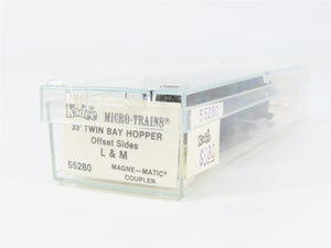 N Scale Micro-Trains MTL 55280 L&M Litchfield & Madison 33' 2-Bay Hopper RTR