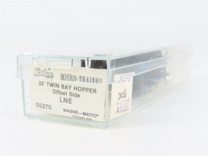 N Scale Micro-Trains MTL 55270 LNE Lehigh & New England 33' 2-Bay Hopper RTR