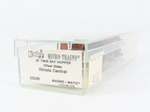 N Scale Micro-Trains MTL 55240 IC Illinois Central 33' 2-Bay Hopper 74825 RTR
