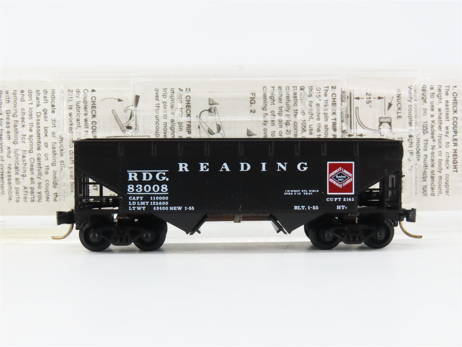 N Scale Micro-Trains MTL 55310 RDG Reading 33' 2-Bay Hopper 83008 RTR