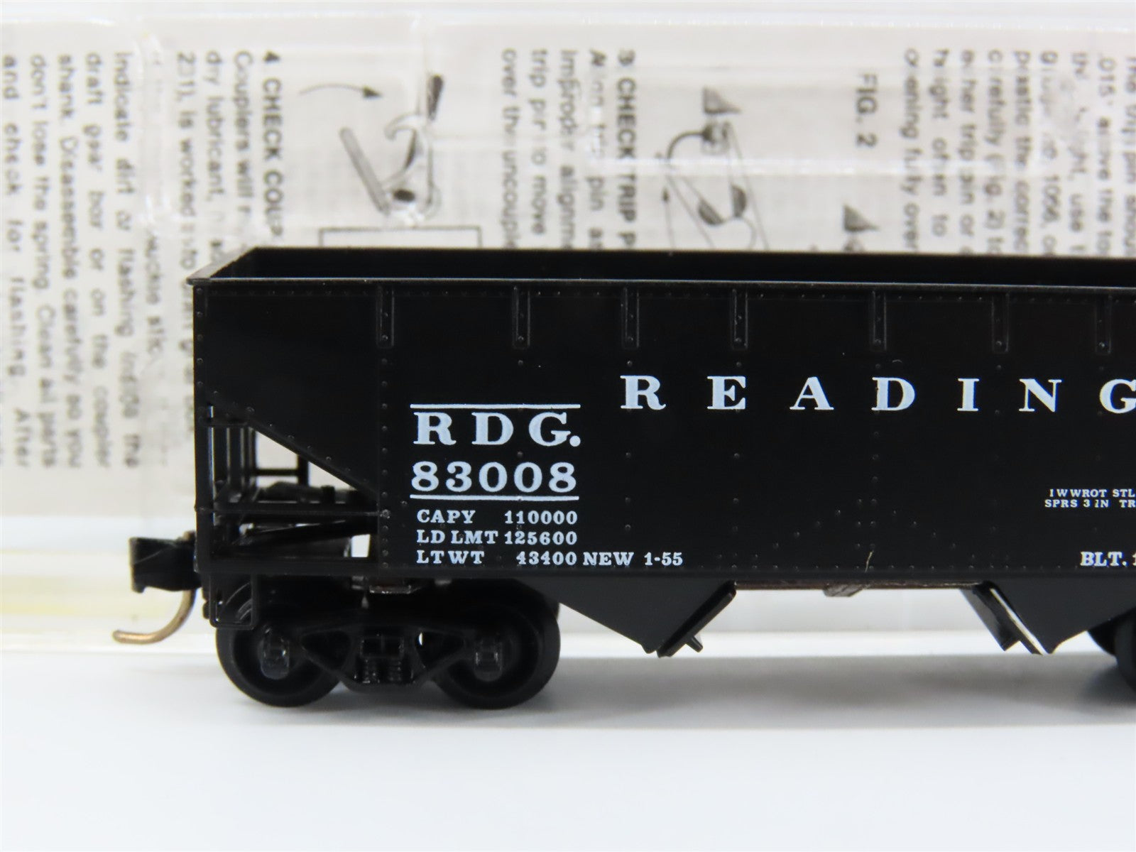 N Scale Micro-Trains MTL 55310 RDG Reading 33' 2-Bay Hopper 83008 RTR