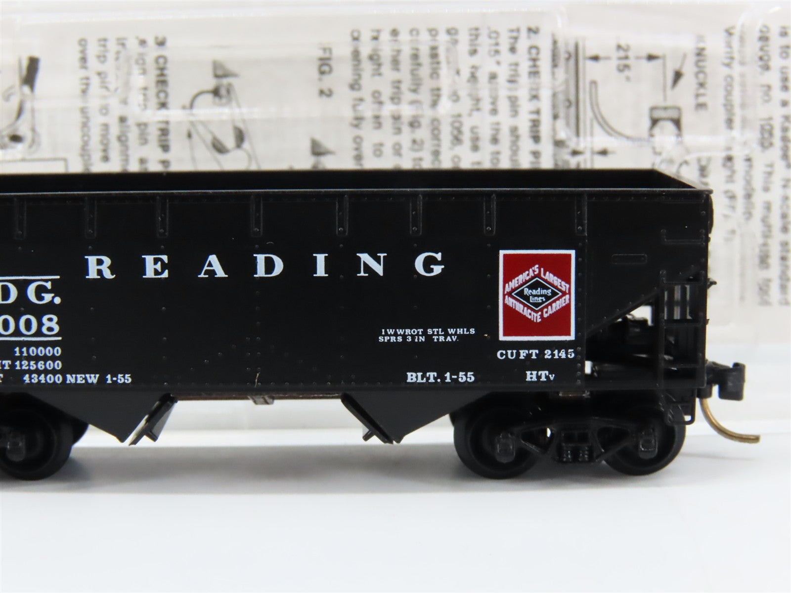 N Scale Micro-Trains MTL 55310 RDG Reading 33' 2-Bay Hopper 83008 RTR