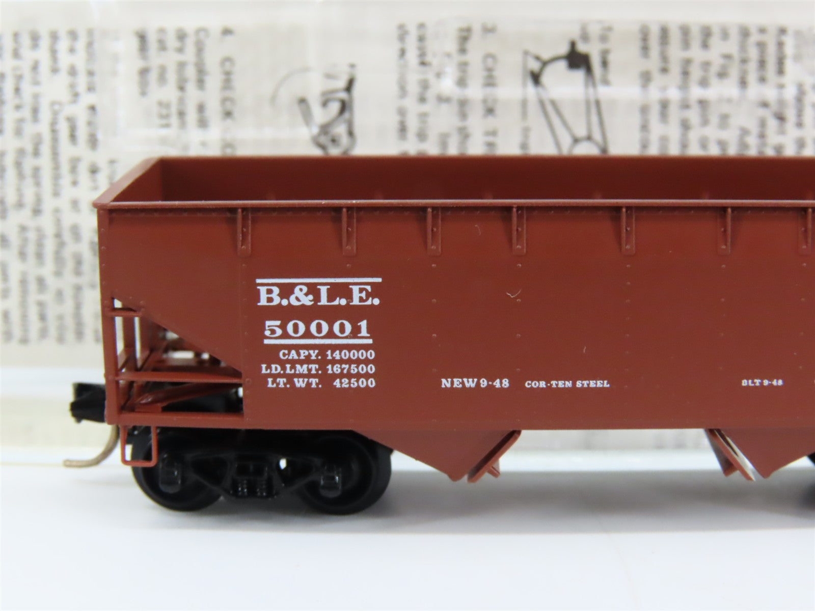 N Scale Micro-Trains MTL 55290 BLE Bessemer & Lake Erie 33' 2-Bay Hopper RTR