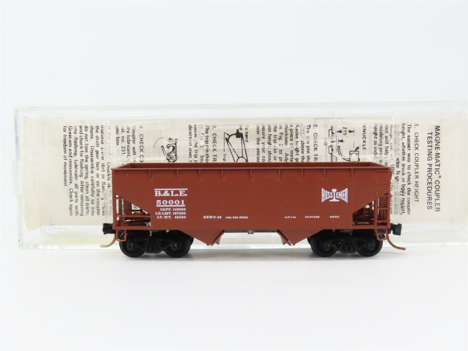 N Scale Micro-Trains MTL 55290 B&LE Bessemer & Lake Erie 33' 2-Bay Hopper RTR