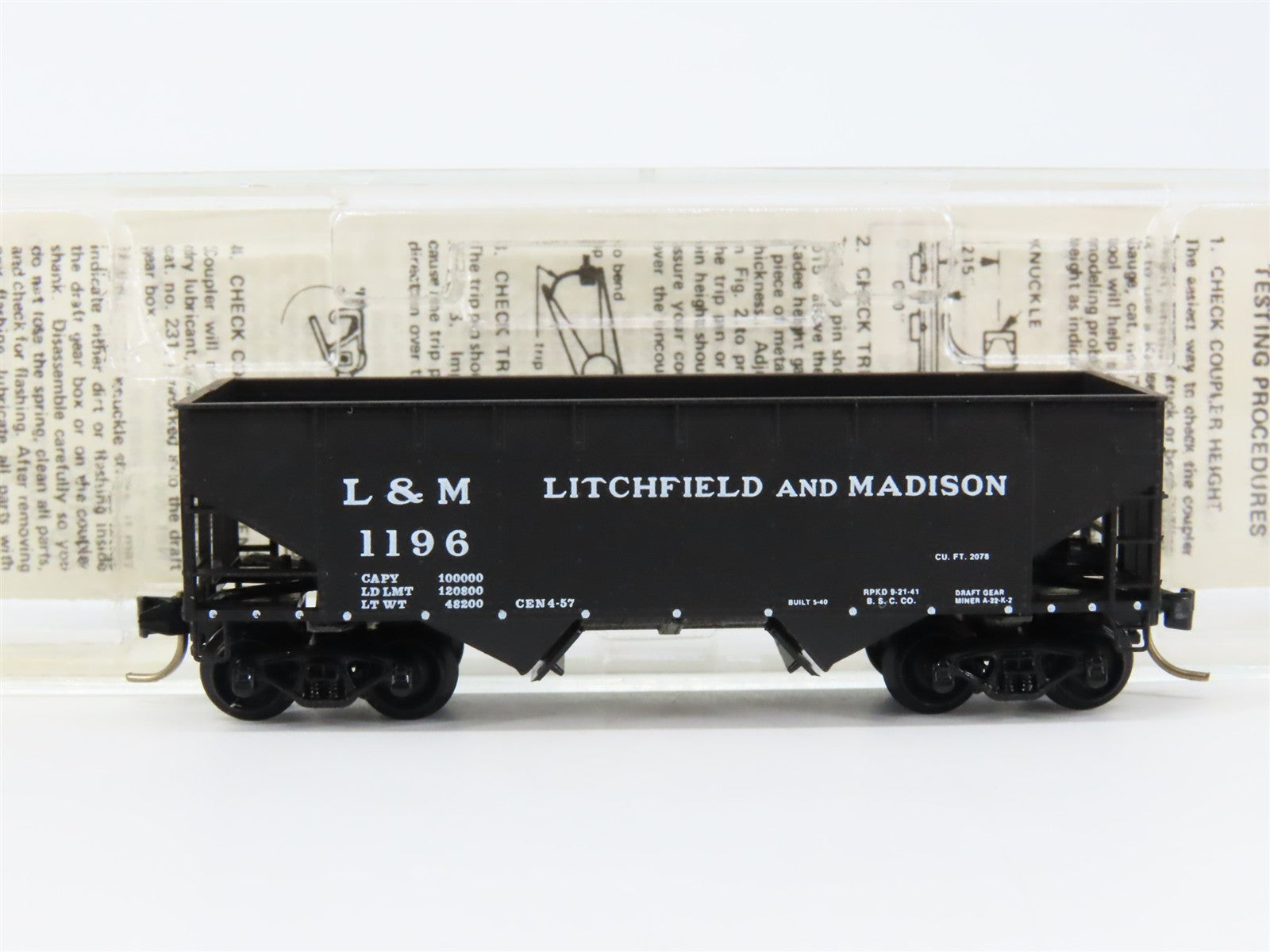 N Scale Micro-Trains MTL 55280 L&M Litchfield & Madison 33' 2-Bay Hopper RTR