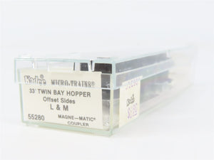 N Scale Micro-Trains MTL 55280 L&M Litchfield & Madison 33' 2-Bay Hopper RTR