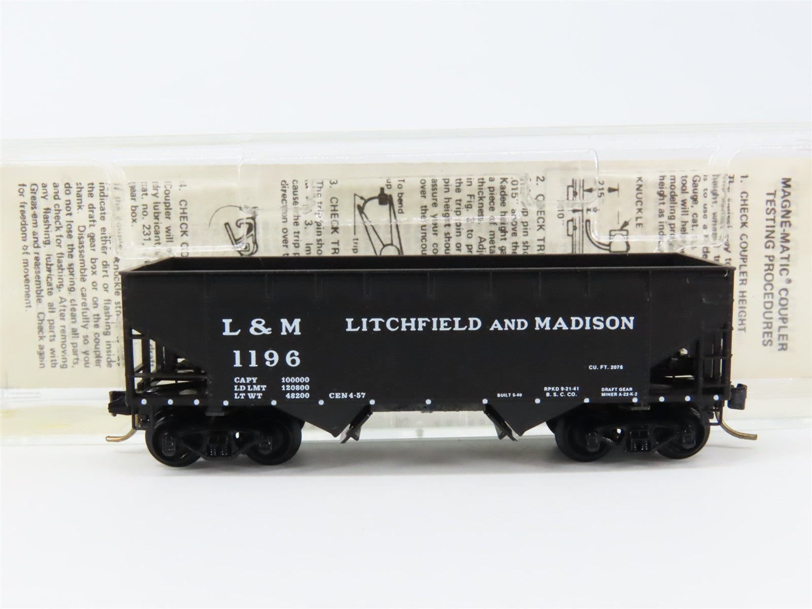 N Scale Micro-Trains MTL 55280 L&M Litchfield and Madison 33' 2-Bay Hopper RTR