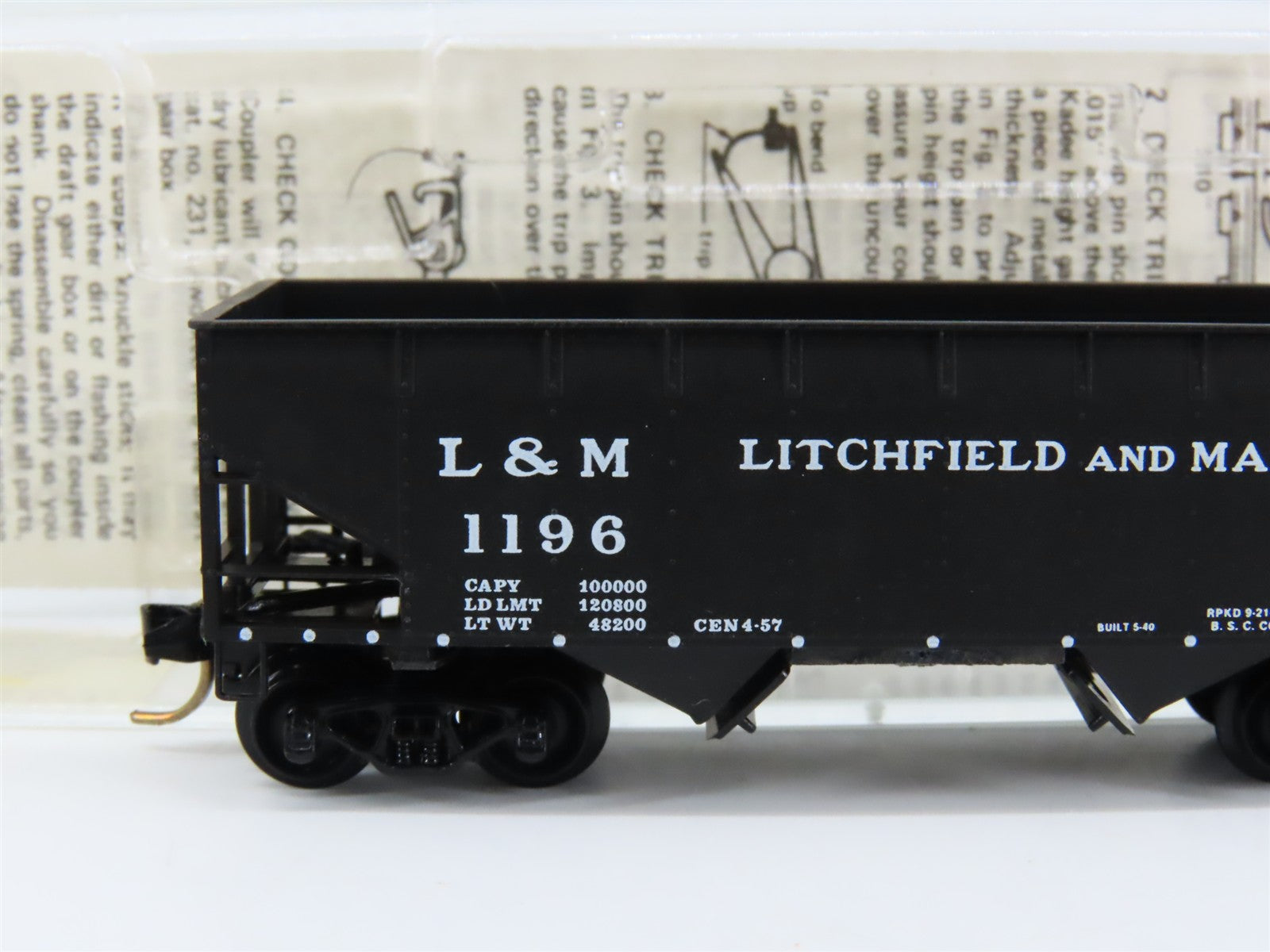 N Scale Micro-Trains MTL 55280 L&M Litchfield and Madison 33' 2-Bay Hopper RTR