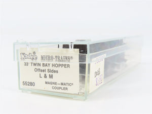 N Scale Micro-Trains MTL 55280 L & M Litchfield & Madison 33' 2-Bay Hopper RTR
