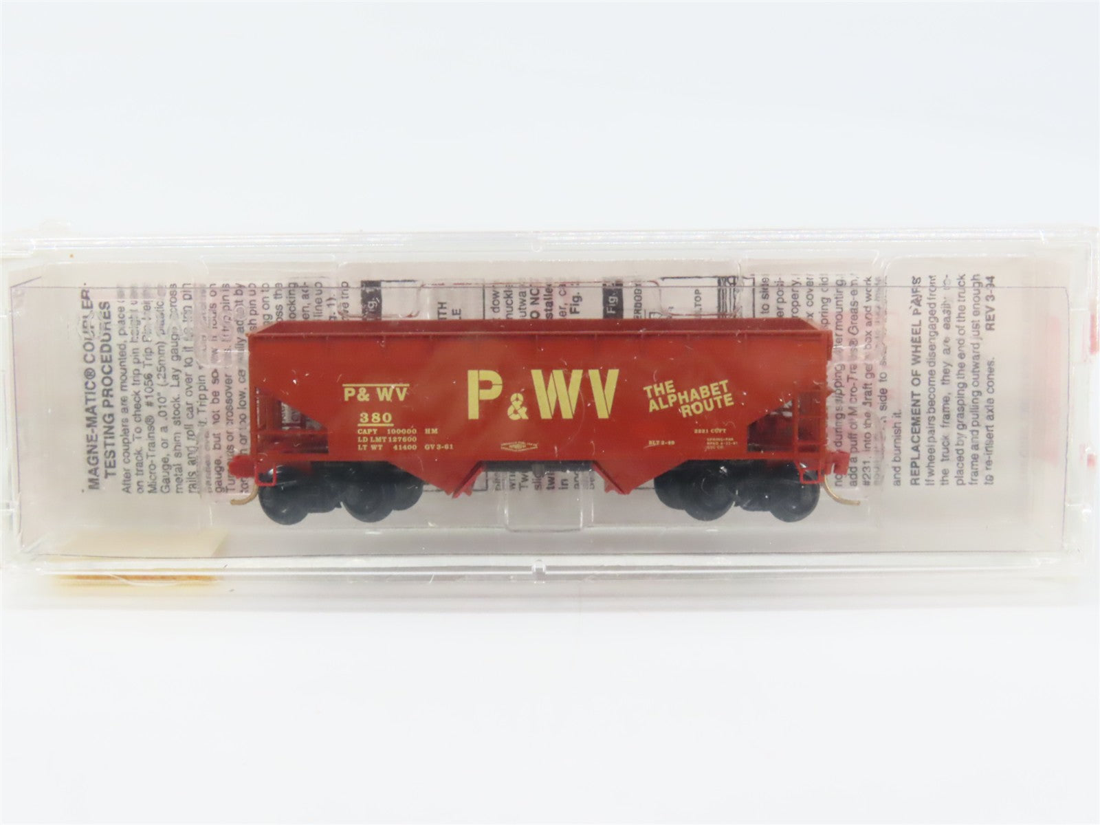 N Scale Micro-Trains MTL 55260 Pittsburgh & West Virginia 33' 2-Bay Hopper RTR