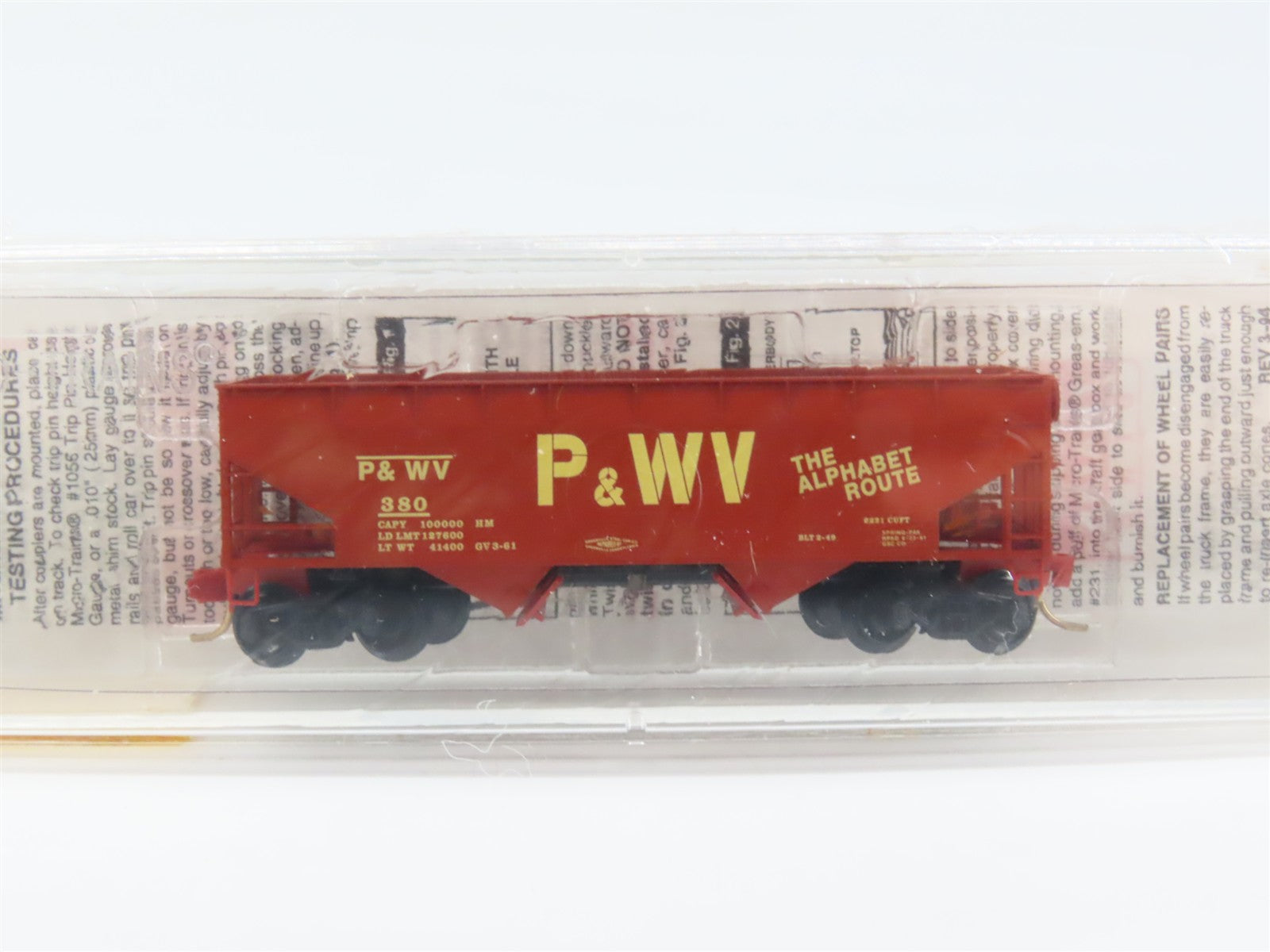 N Scale Micro-Trains MTL 55260 Pittsburgh & West Virginia 33' 2-Bay Hopper RTR
