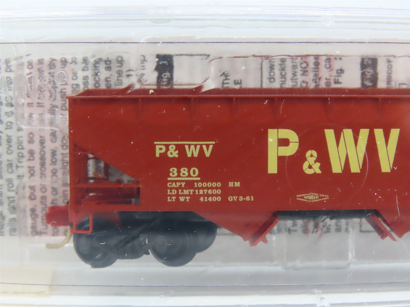 N Scale Micro-Trains MTL 55260 Pittsburgh & West Virginia 33' 2-Bay Hopper RTR